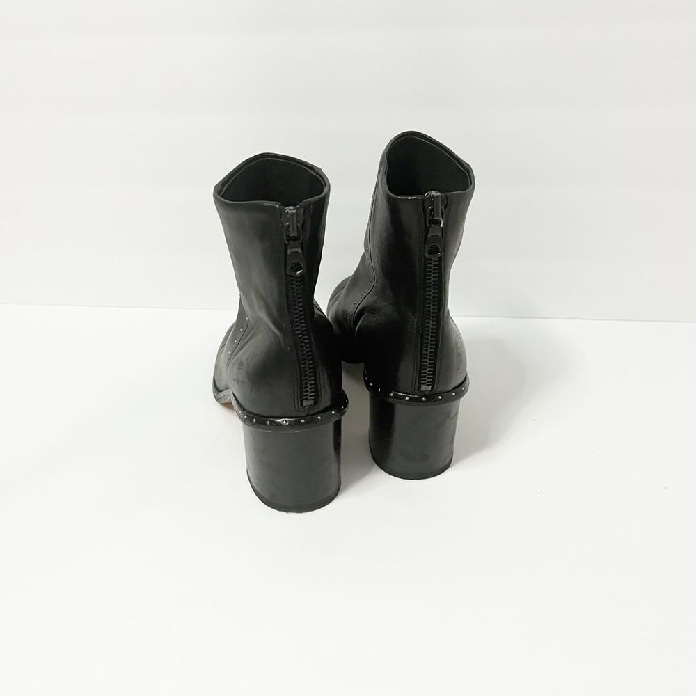 Rag & Bone Willow Black Leather Studded Accents Booties Size 38 - Picture 4 of 8